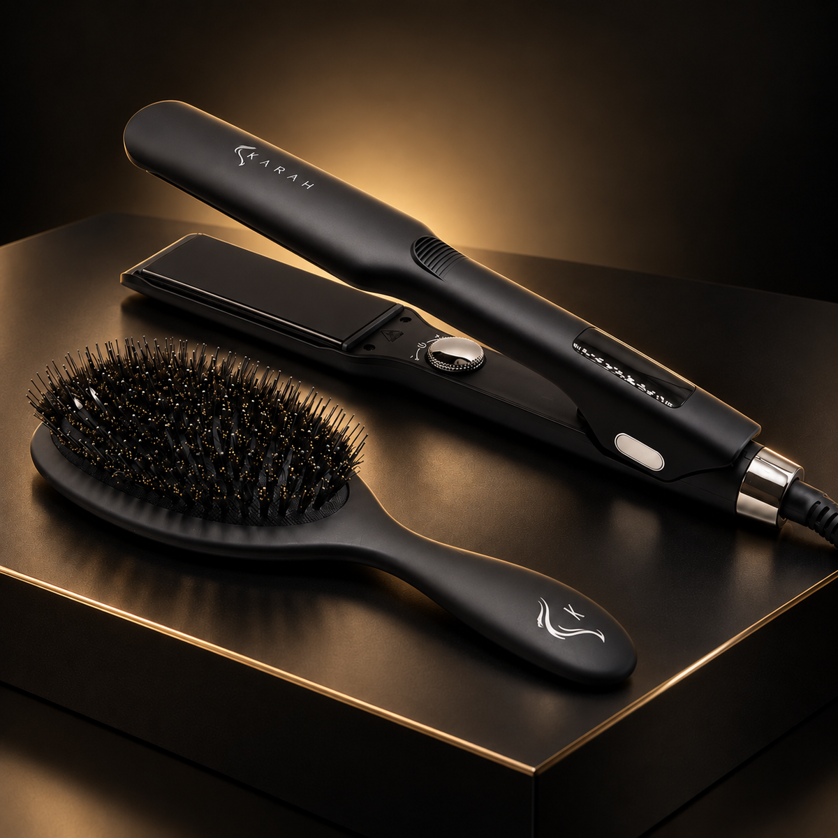 Pack_Plancha de Pelo Karah Pro + Cepillo de Cerdas Naturales